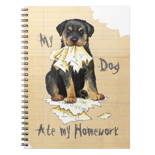Mijn rottweiler Ate mijn thuiswerk Notitieboek (Voorkant)