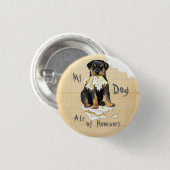 Mijn rottweiler Ate mijn thuiswerk Ronde Button 3,2 Cm (Voorkant /achterkant)