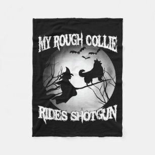 Mijn Rough Collie rijdt Schot Halloween Fleece Deken