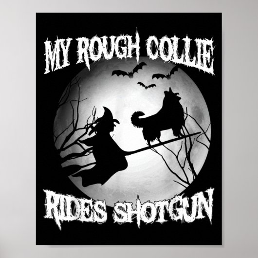 Mijn Rough Collie rijdt Schot Halloween Poster (Voorkant)
