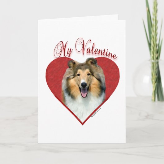 Mijn Rough Collie Valentijn Feestdagen Kaart (Voorkant)