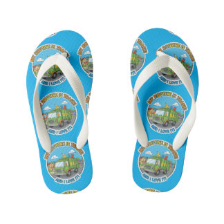 "Mijn Routine is Afval" Vuilniswagen Kinder Teenslippers