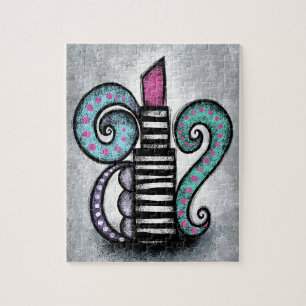 Mijn  roze lipstick Jigzaag Puzzle Legpuzzel