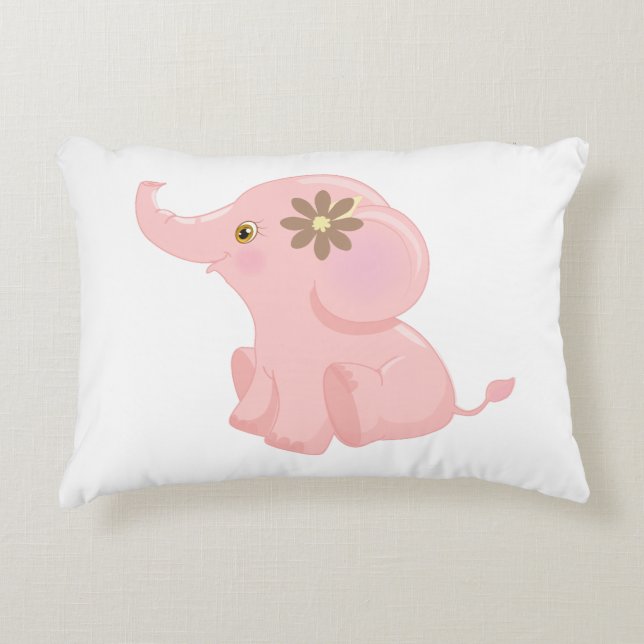 Mijn roze olifant accent kussen (Voorkant)