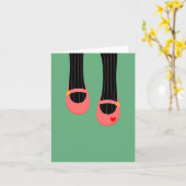 Mijn roze schoenen Wenskaart Kaart (Gele Bloem)