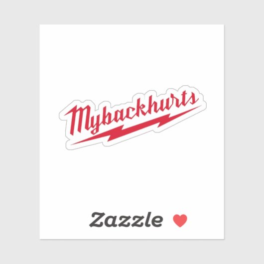 Mijn rug doet hard Pet werk pijn Sticker (Vel)