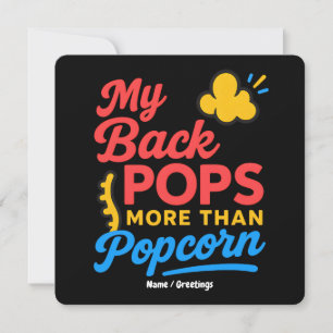 Mijn rug kraakt meer dan popcorn, leuke retro werv kaart