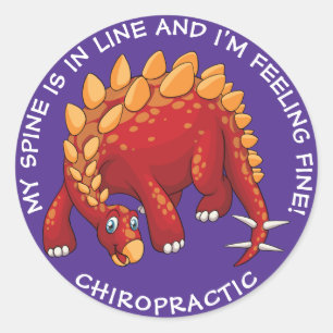 Mijn ruggengraat ligt in line Dinosaur Chiropracti Ronde Sticker
