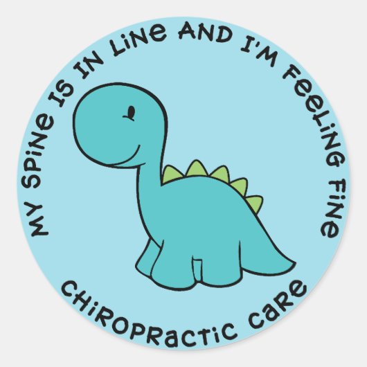 Mijn ruggengraat ligt in line Dinosaur Chiropracti Ronde Sticker (Voorkant)