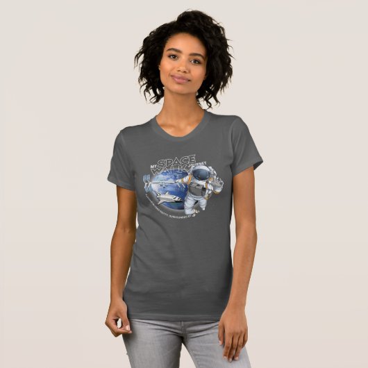 Mijn ruimtewandelreis (donkere modus) | Dames slan T-shirt (Voorkant volledig)