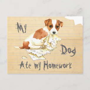 Mijn Russell Terrier Ate Mijn thuiswerk Briefkaart