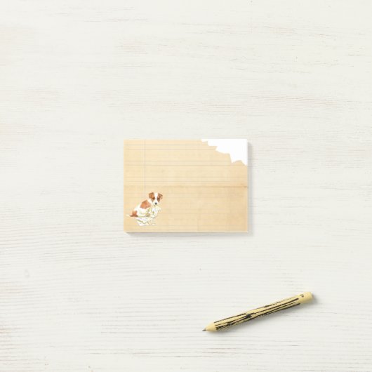 Mijn Russell Terrier Ate Mijn thuiswerk Post-it® Notes (Op bureau)