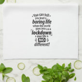 Mijn saaie lockdown leven - Grappig typografisch G Theedoek (Gevouwen)