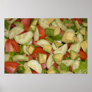 Mijn salade afdrukken eten poster