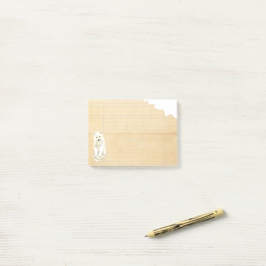 Mijn Samoyed Ate mijn thuiswerk Post-it® Notes (Op bureau)