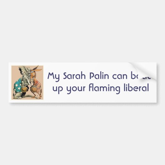 Mijn Sarah Palin kan je bloeiende liberaal verslaa Bumpersticker (Voorkant)