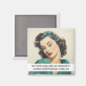 Mijn sarcasme Funny Retro 50s Gezegde Magneet (Voorkant / Achterkant)