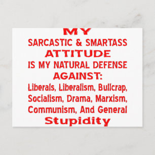 Mijn Sarcastische en Smartass-houding is mijn natu Briefkaart