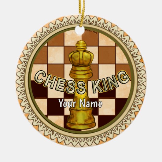 Mijn schaakkoning keramisch ornament (Voorkant)