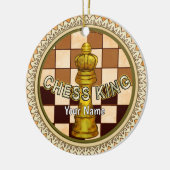 Mijn schaakkoning keramisch ornament (Links)
