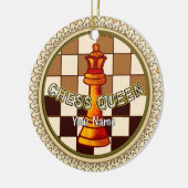 Mijn schaakkoningin keramisch ornament (Links)