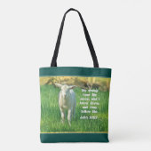Mijn schaap hoort mijn stem, Bijbel Verse John 10: Tote Bag (Achterkant)