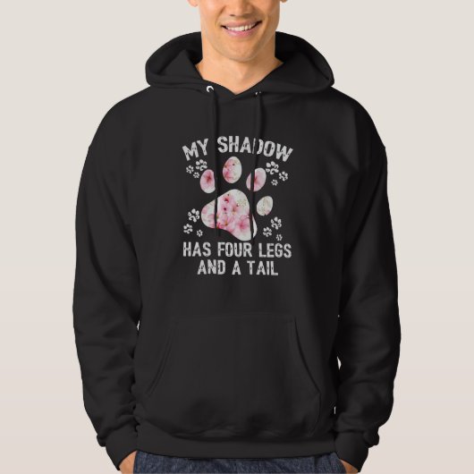 Mijn schaduw heeft vier poten en een staart bloem hoodie (Voorkant)