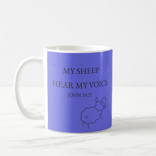 Mijn schapen horen mijn stem Christelijke mok (Links)