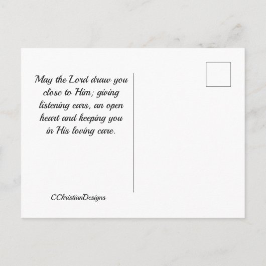 Mijn schapen horen mijn stem, Johannes 10:27 Bijbe Briefkaart (Achterkant)