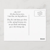 Mijn schapen horen mijn stem, Johannes 10:27 Bijbe Briefkaart (Achterkant)