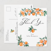 Mijn Schatje | Sinaasappel baby shower bedankje Briefkaart (Voorkant / Achterkant)