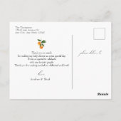 Mijn Schatje | Sinaasappel baby shower bedankje Briefkaart (Achterkant)