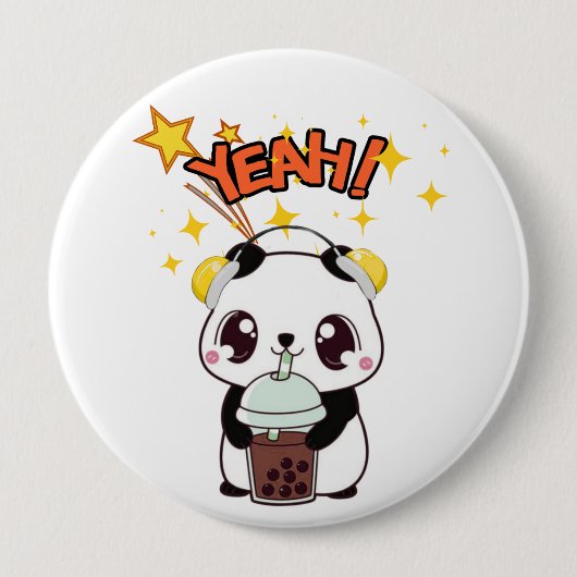 Mijn Schattige Feest Panda Ronde Button 4,0 Cm (Voorkant)