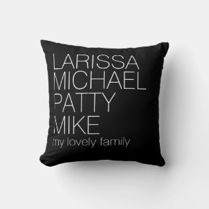 Mijn schattige mooie familienamen, typografie kussen