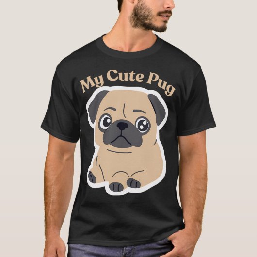 Mijn Schattige Pug T-shirt (Voorkant)