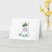 Mijn schattige Unicorn Kaart (Gele Bloem)