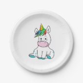 Mijn schattige Unicorn Papieren Bordje (Voorkant)