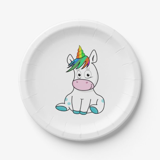 Mijn schattige Unicorn Papieren Bordje (Voorkant)