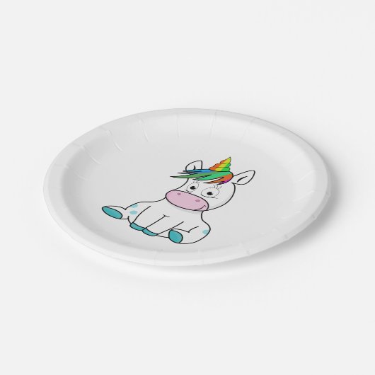 Mijn schattige Unicorn Papieren Bordje (Gekanteld)