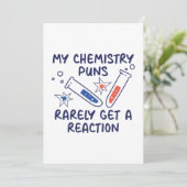 Mijn scheikunde Puns krijgen zelden een reactie Bedankkaart (Staand voorkant)