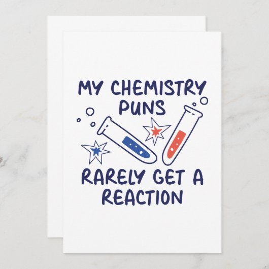 Mijn scheikunde Puns krijgen zelden een reactie Bedankkaart (Voorkant / Achterkant)
