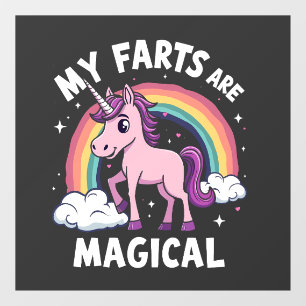 Mijn Scheten Zijn Magisch Grappige Eenhoorn Regenb Raamsticker