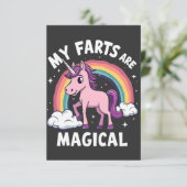 Mijn scheten zijn magische grappige eenhoorn regen bedankkaart (Staand voorkant)