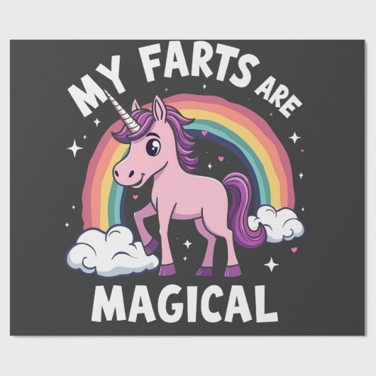 Mijn scheten zijn magische grappige eenhoorn regen cadeaupapier (Vlak)