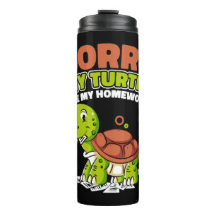 Mijn schildpad at mijn huiswerk Alligator Snapping Thermosbeker