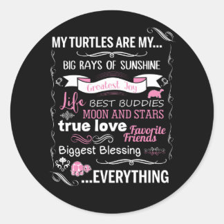 Mijn schildpadden zijn mijn grote stralen van SunS Ronde Sticker