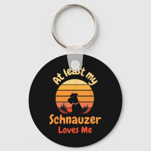 Mijn schnauzer houdt tenminste van me anti-valenti sleutelhanger