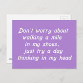 MIJN SCHOENEN DAG IN MIJN HOOFDLAUGHS H BRIEFKAART (Voorkant / Achterkant)