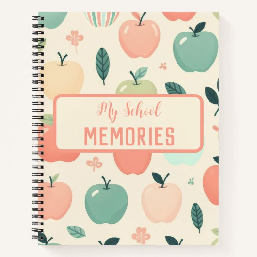 Mijn School Herinneringen aangepaste appels Spiraa Notitieboek (Voorkant)