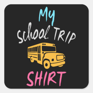 Mijn schoolreis t-shirt vierkante sticker